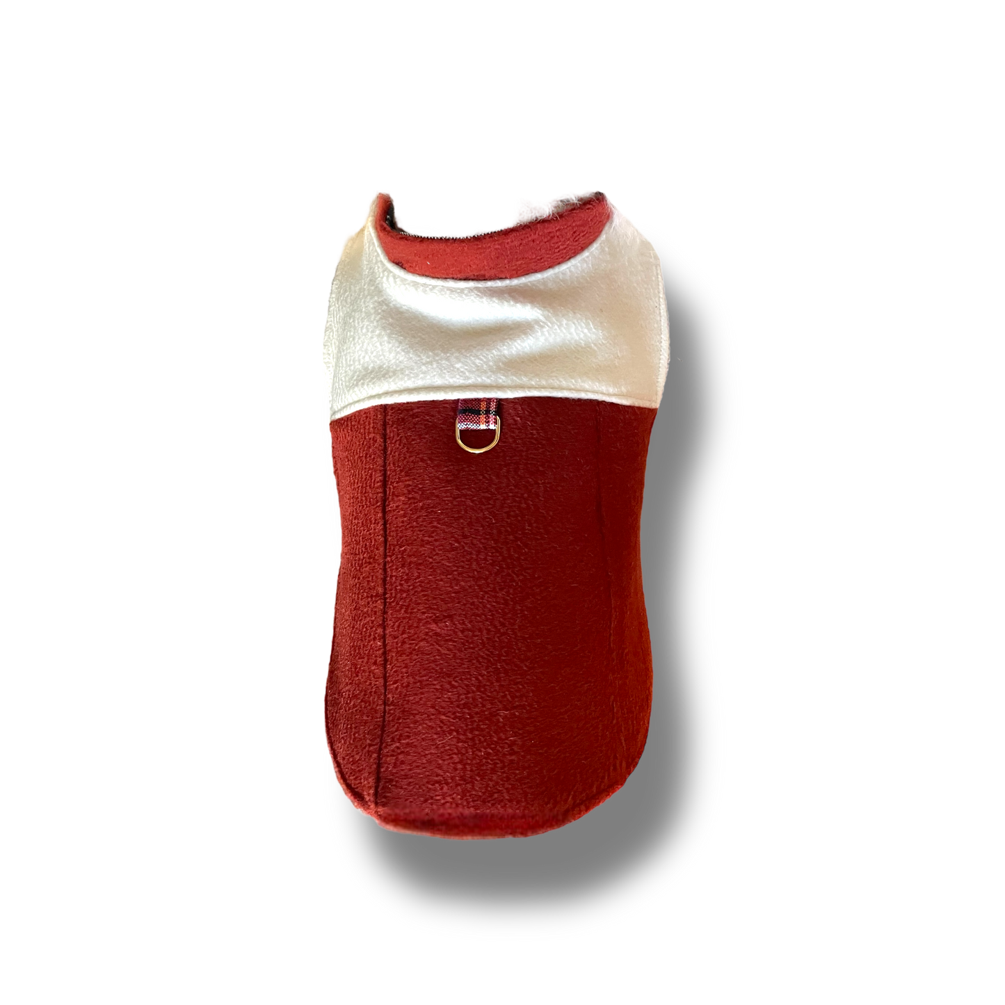 Cappotto in Puro Cachemire Bicolore Panna e Rosso Mattone