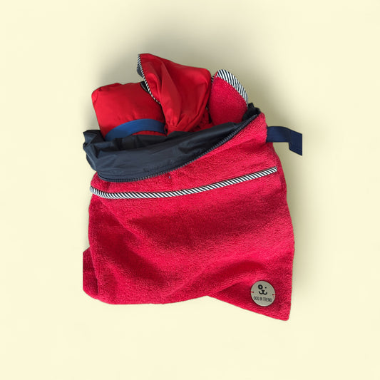 Pochette en Éponge Rouge Imperméable – Collection Red Riviera | Dog in Trend