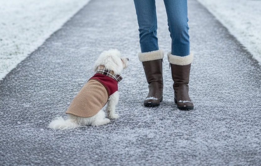 Manteau pour Chien Luxe Bicolore Bordeaux & Camel – Cachemire Façon Zibeline et Tartan – Pièce Unique, Taille S | Dog in Trend