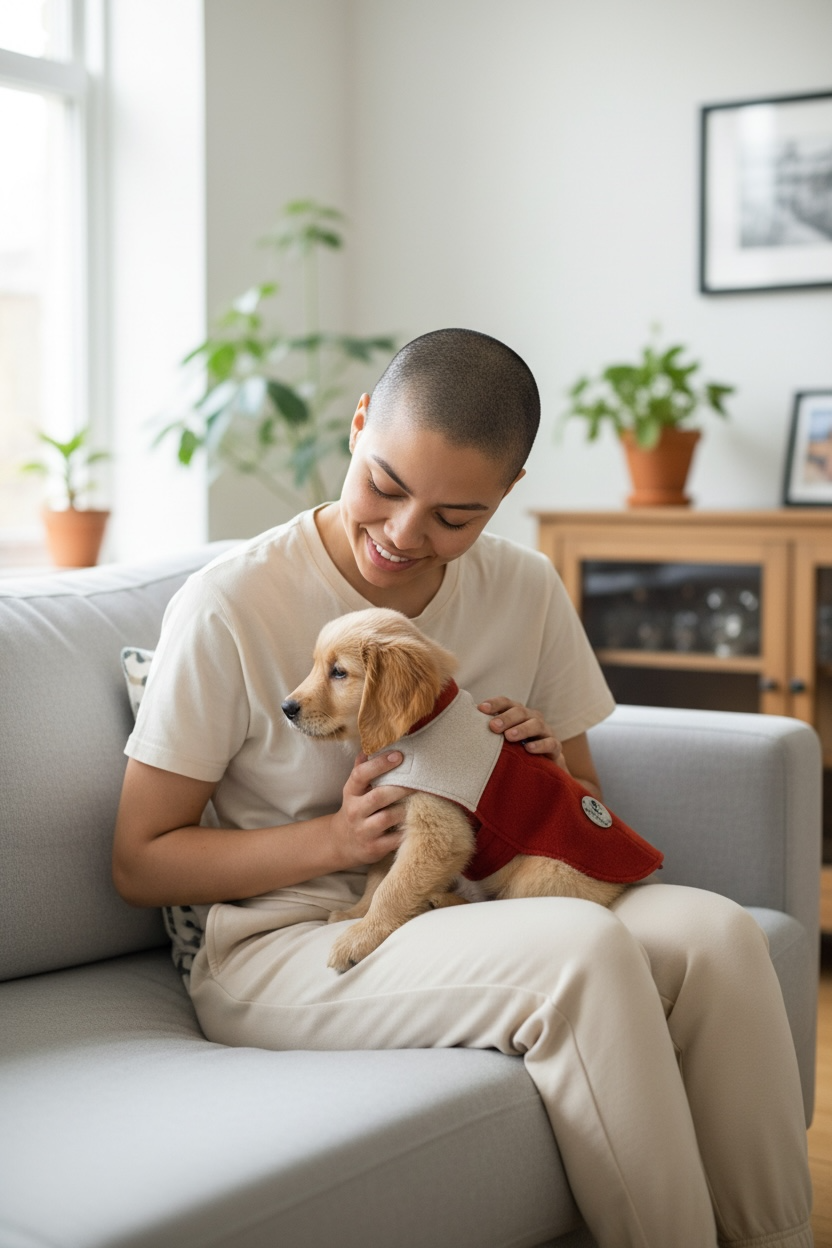 Manteau en Pur Cachemire Bicolore Écru et Rouge Brique - Taille M- PIÈCE UNIQUE -
