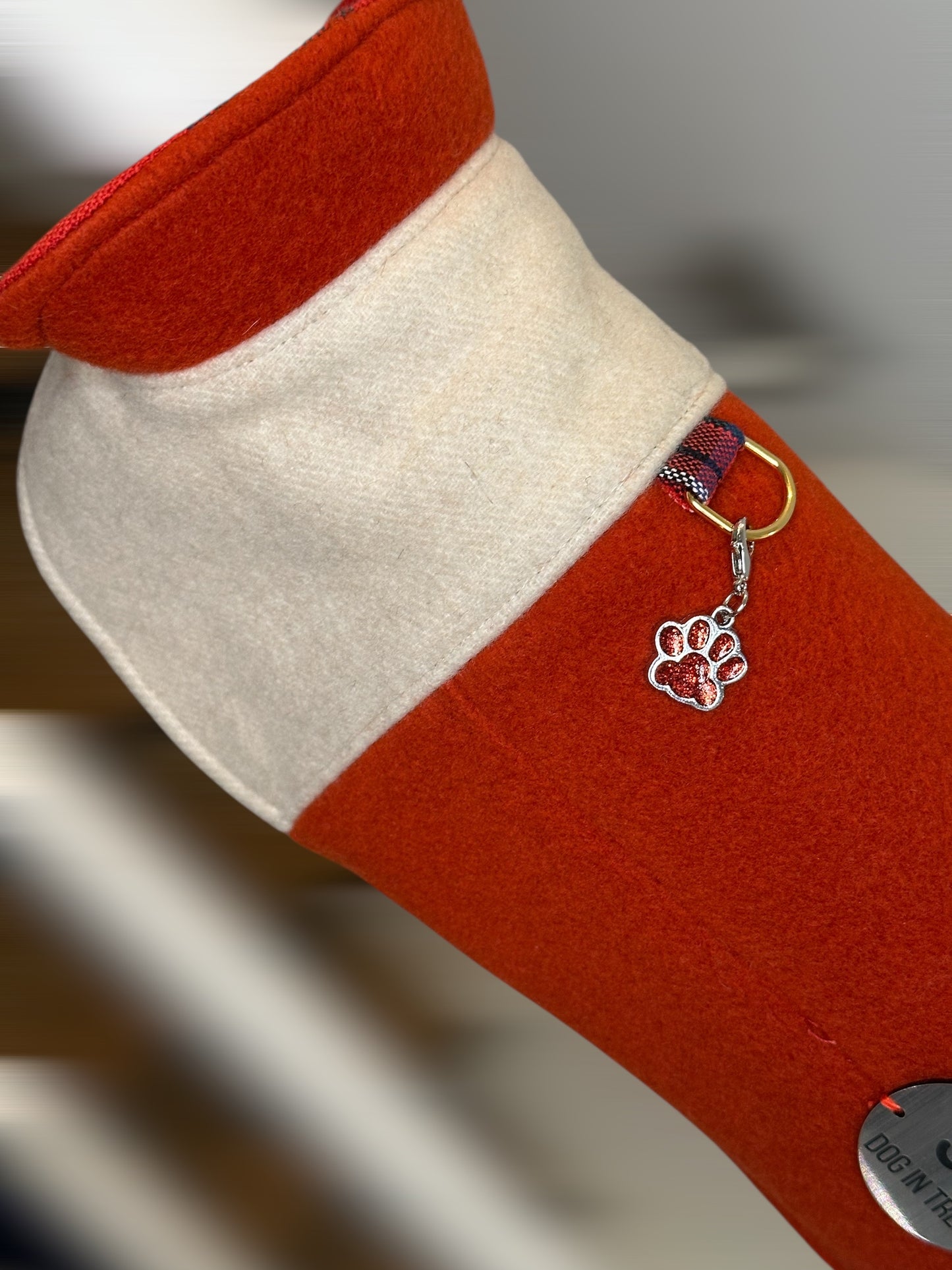 Manteau en Pur Cachemire Bicolore Écru et Rouge Brique - Taille M- PIÈCE UNIQUE -