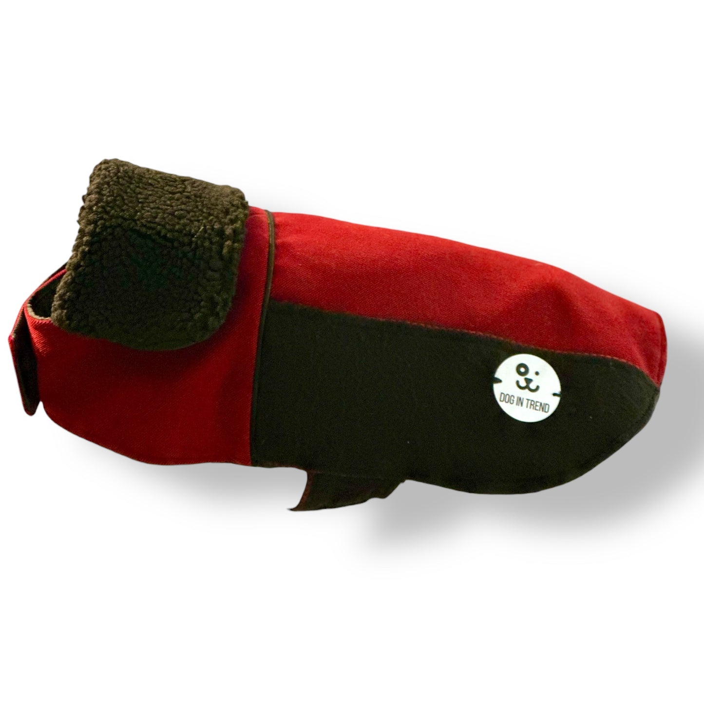 Manteau de Luxe pour Chien Bordeaux et Noir en Laine et Cachemire – Pièce Unique | Made in Italy Taille L