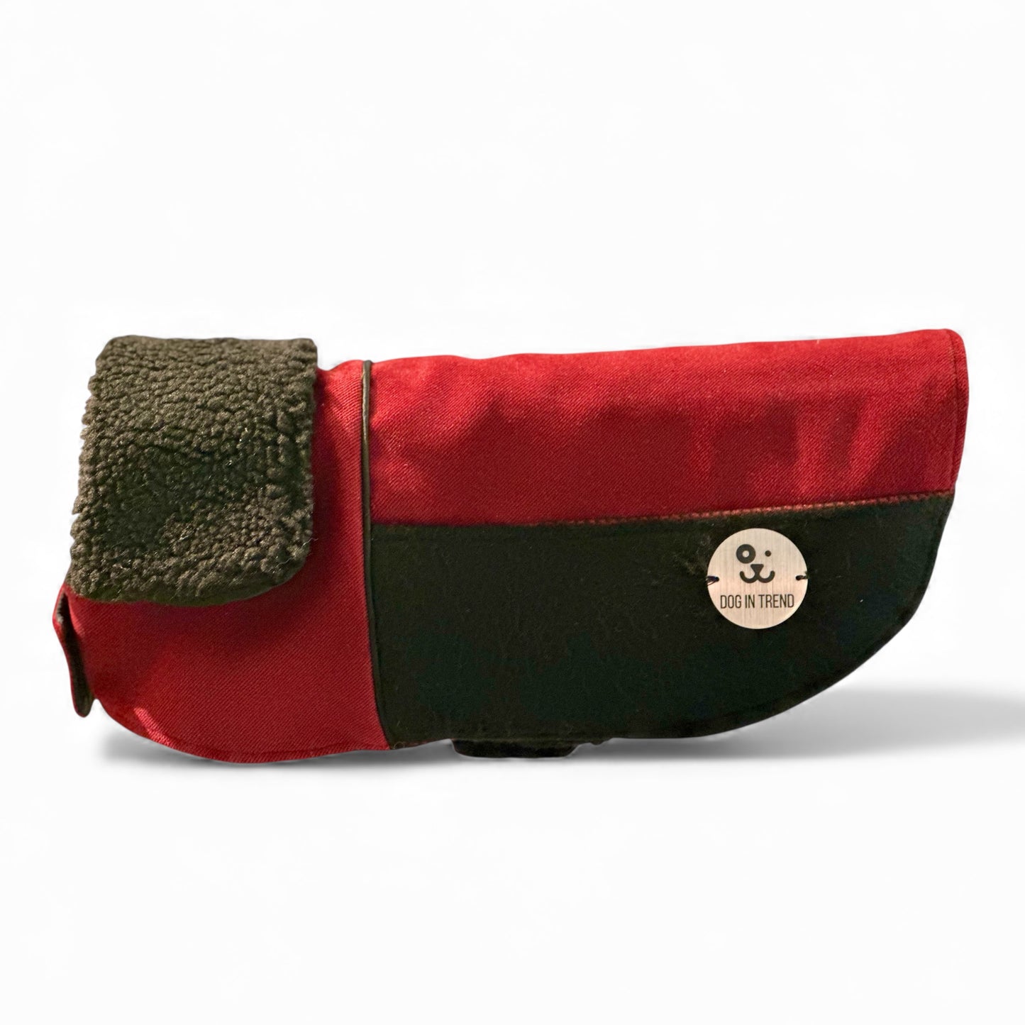 Manteau de Luxe pour Chien Bordeaux et Noir en Laine et Cachemire – Pièce Unique | Made in Italy Taille L