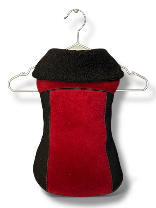 Manteau de Luxe pour Chien Bordeaux et Noir en Laine et Cachemire – Pièce Unique | Made in Italy Taille L